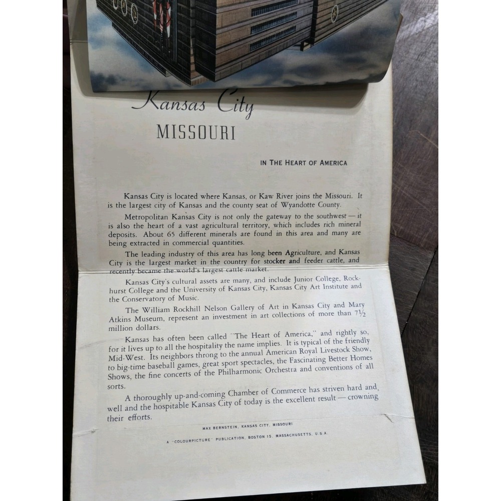 40s Vintage SOUVENIR FOLDER of GREATER KANSAS CITY Postcard Album, Attractions - Picture 14 of 14